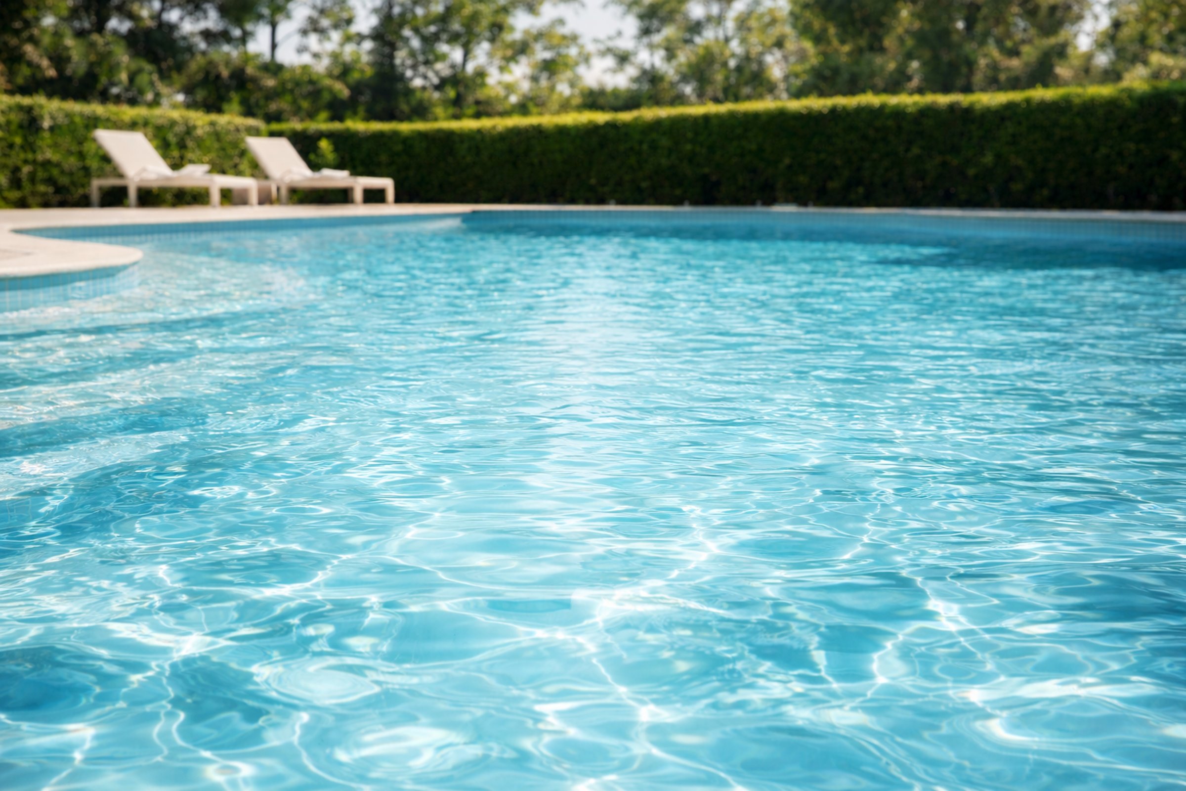 Luxury residential pool at dusk in Anne Arundel County, Maryland
